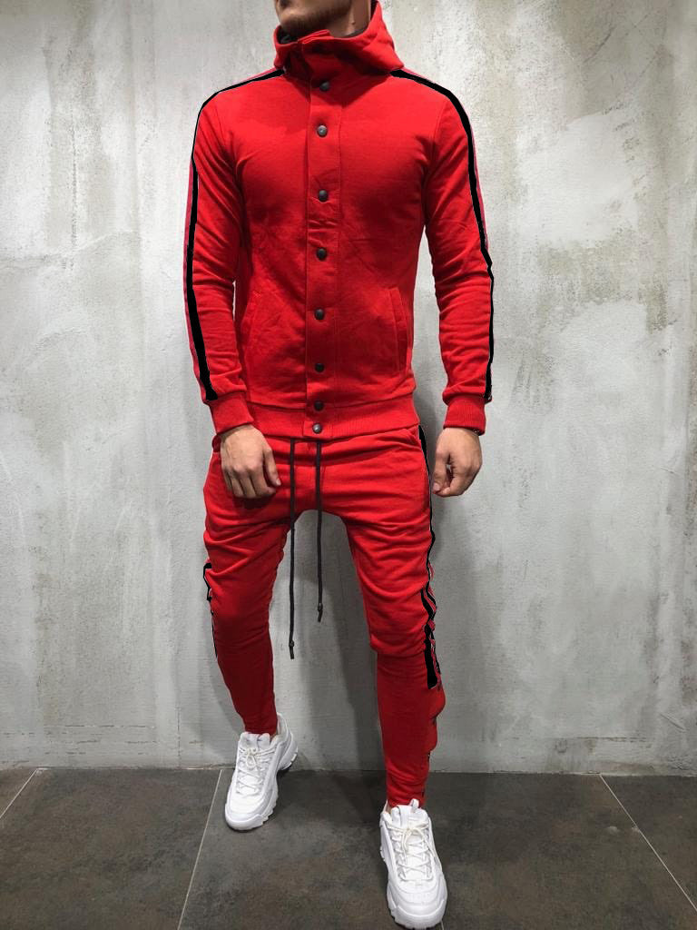 Men’s 2 Piece Hooded button Up Sweatsuits $45.99