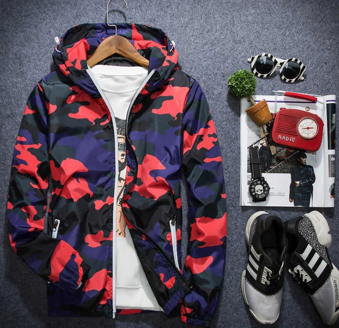 Men’s Spring Men Camouflage Jackets Casual Men’s Hooded Luminous Coats