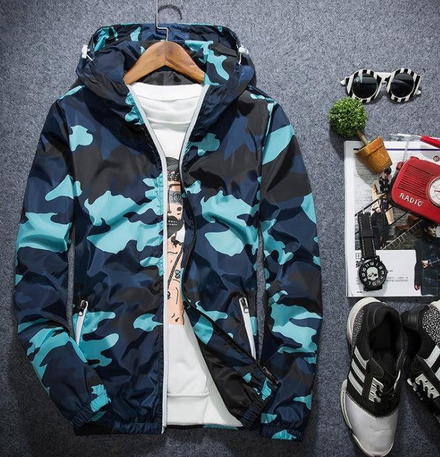 Men’s Spring Men Camouflage Jackets Casual Men’s Hooded Luminous Coats