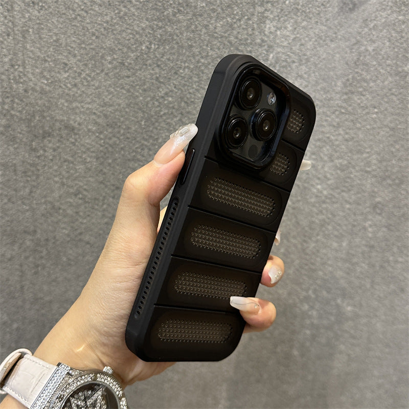 A. Apple iPhone Cases.$10.00 for iPhone 13, 14, 15, 15 Pro Max Plus, Breathable Heat Dissipation Mesh Case For Matte Cooling Metal Lens Ring Hard Bumper Cover