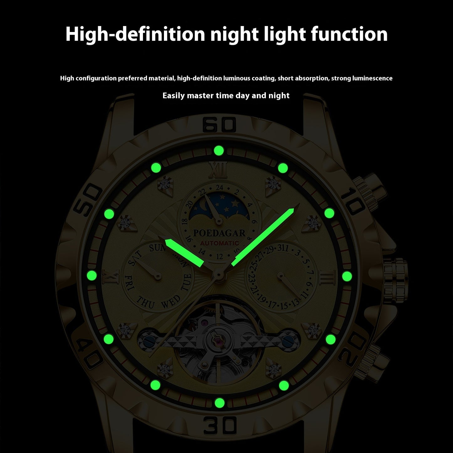 New Men's Mechanical Watch Waterproof Luxury Multifunctional Men's Wrist Watch