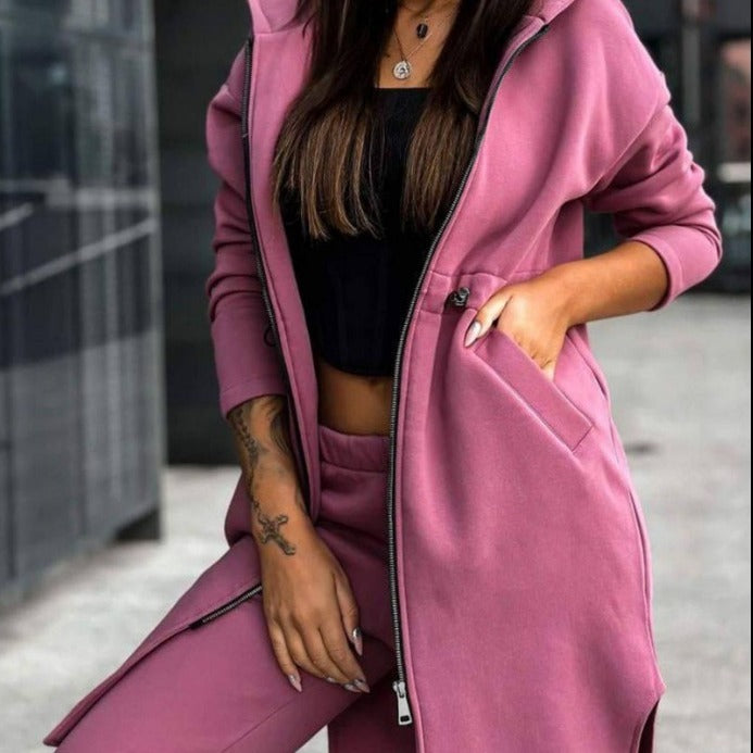 Fashion Casual Fleece Hooded Sweater Suit Women's Clothing