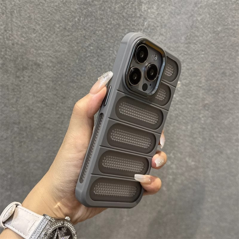 A. Apple iPhone Cases.$10.00 for iPhone 13, 14, 15, 15 Pro Max Plus, Breathable Heat Dissipation Mesh Case For Matte Cooling Metal Lens Ring Hard Bumper Cover