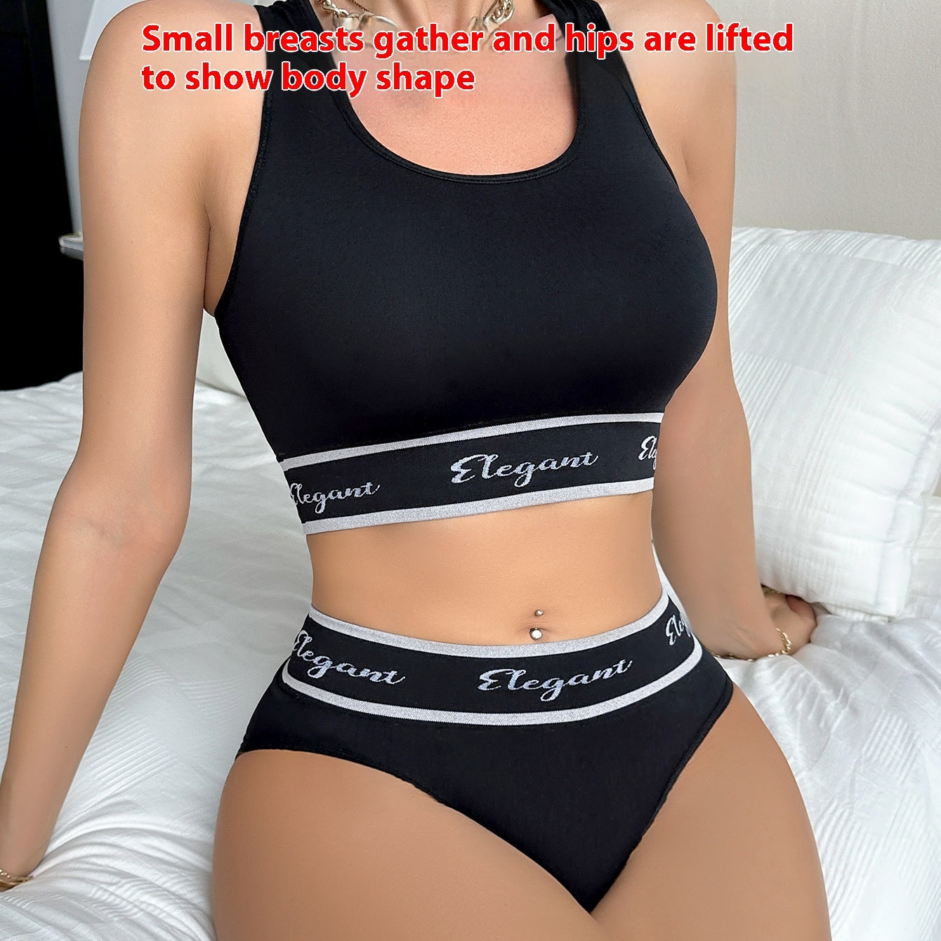 Ladies 2 piece Cross-border Sports-bra Undergarment set