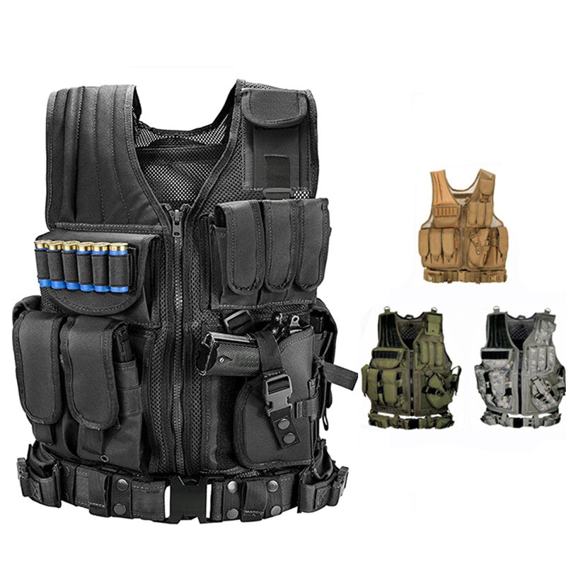 Men’s Tactical Vest Military Combat Army Armor Vests Molle Airsoft Plate Carrier Swat Vest Outdoor Hunting Fishing CS Training Vest