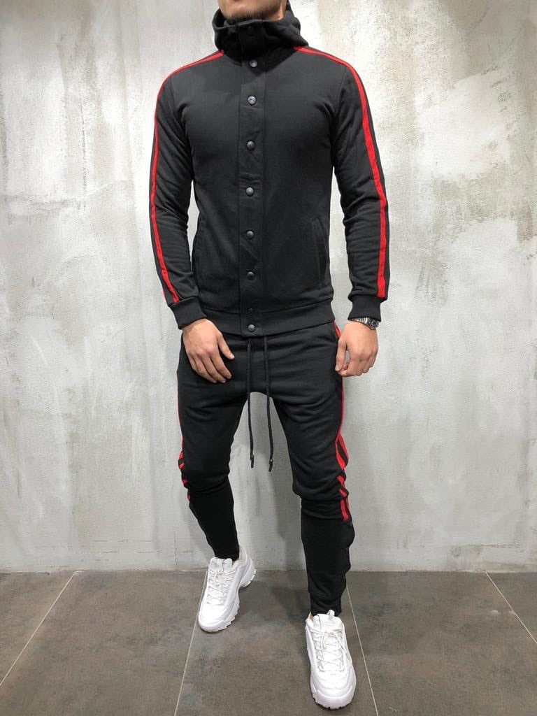 Men’s 2 Piece Hooded button Up Sweatsuits $45.99