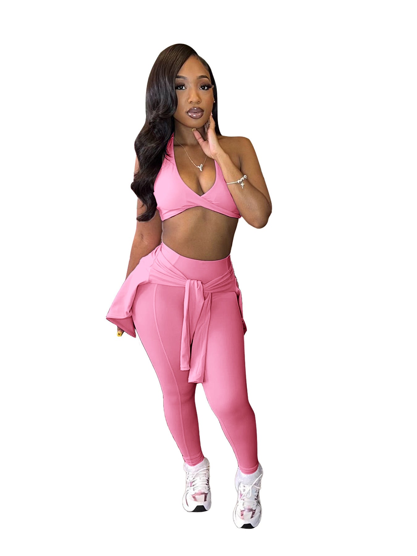 Ladies Women's Tight Sports Casual Top Three-piece Suit