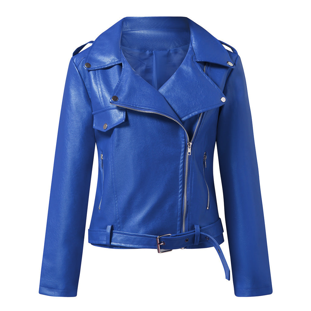 Ladies Short Coat Motorcycle Clothing Slim Winter Leather Jacket. All Sizes. Small - Plus