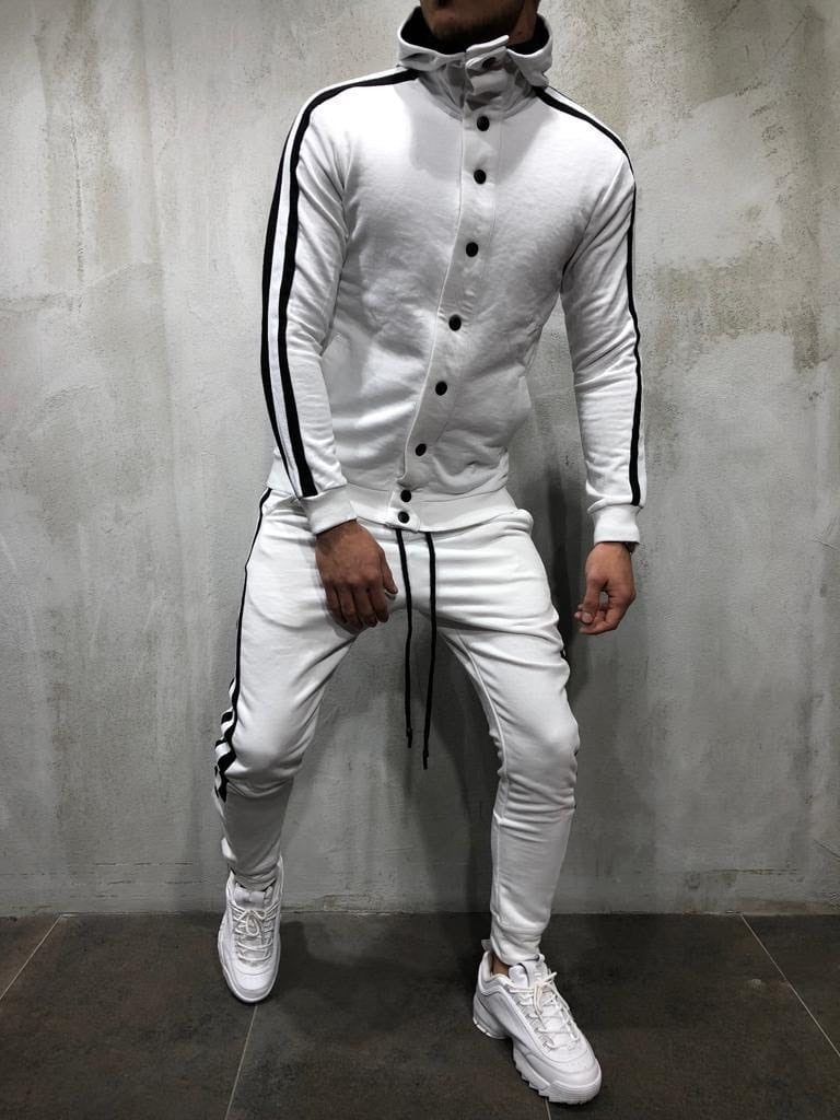 Men’s 2 Piece Hooded button Up Sweatsuits $45.99