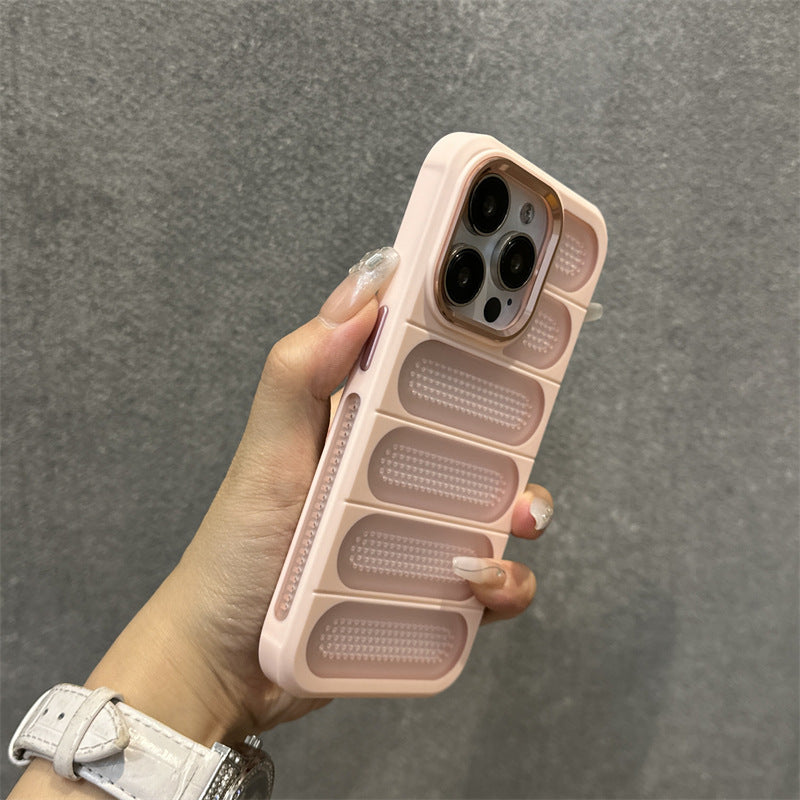 A. Apple iPhone Cases.$10.00 for iPhone 13, 14, 15, 15 Pro Max Plus, Breathable Heat Dissipation Mesh Case For Matte Cooling Metal Lens Ring Hard Bumper Cover