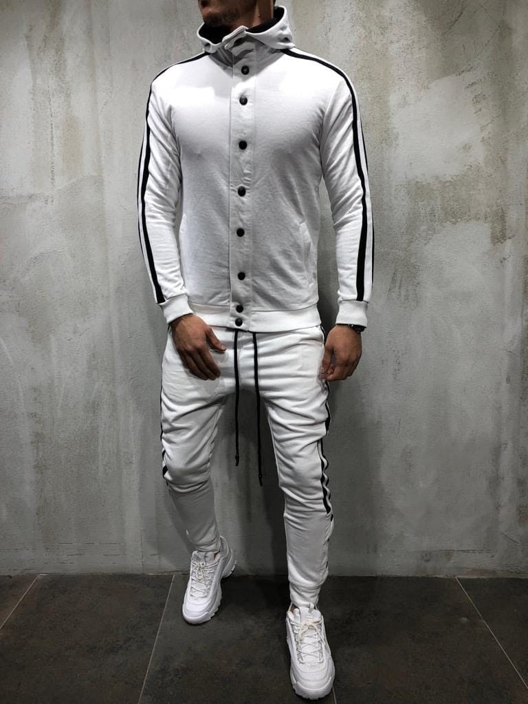 Men’s 2 Piece Hooded button Up Sweatsuits $45.99