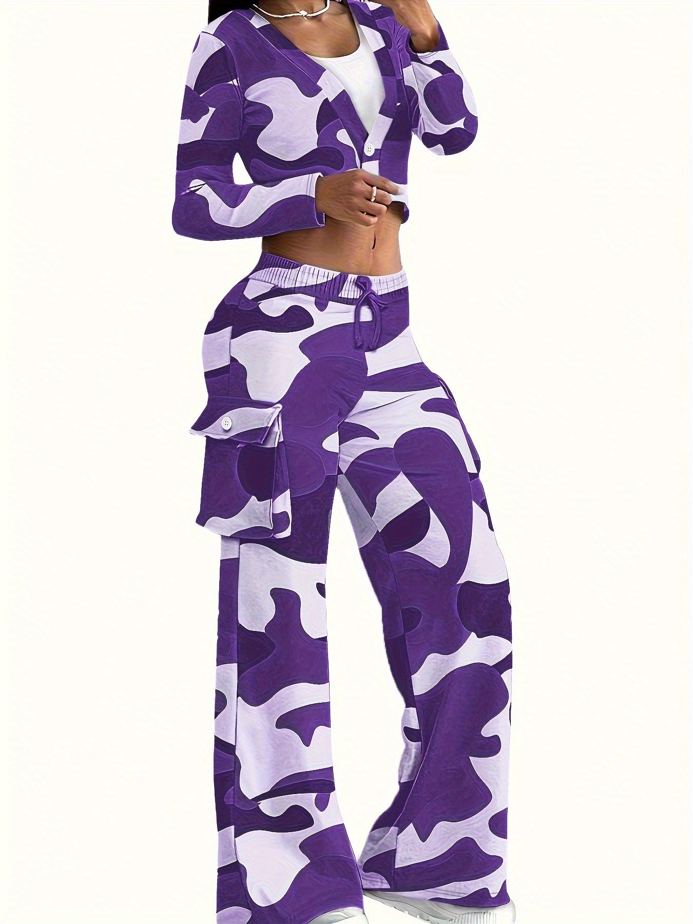 Ladies New Fashion Camouflage Printing Suits