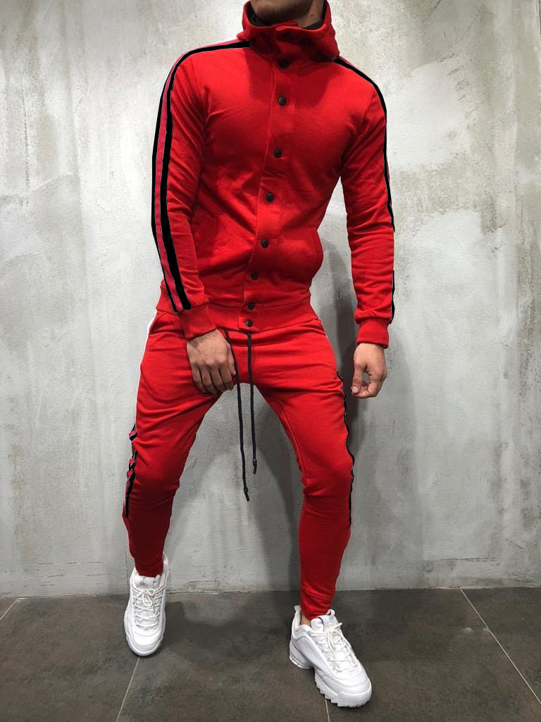 Men’s 2 Piece Hooded button Up Sweatsuits $45.99