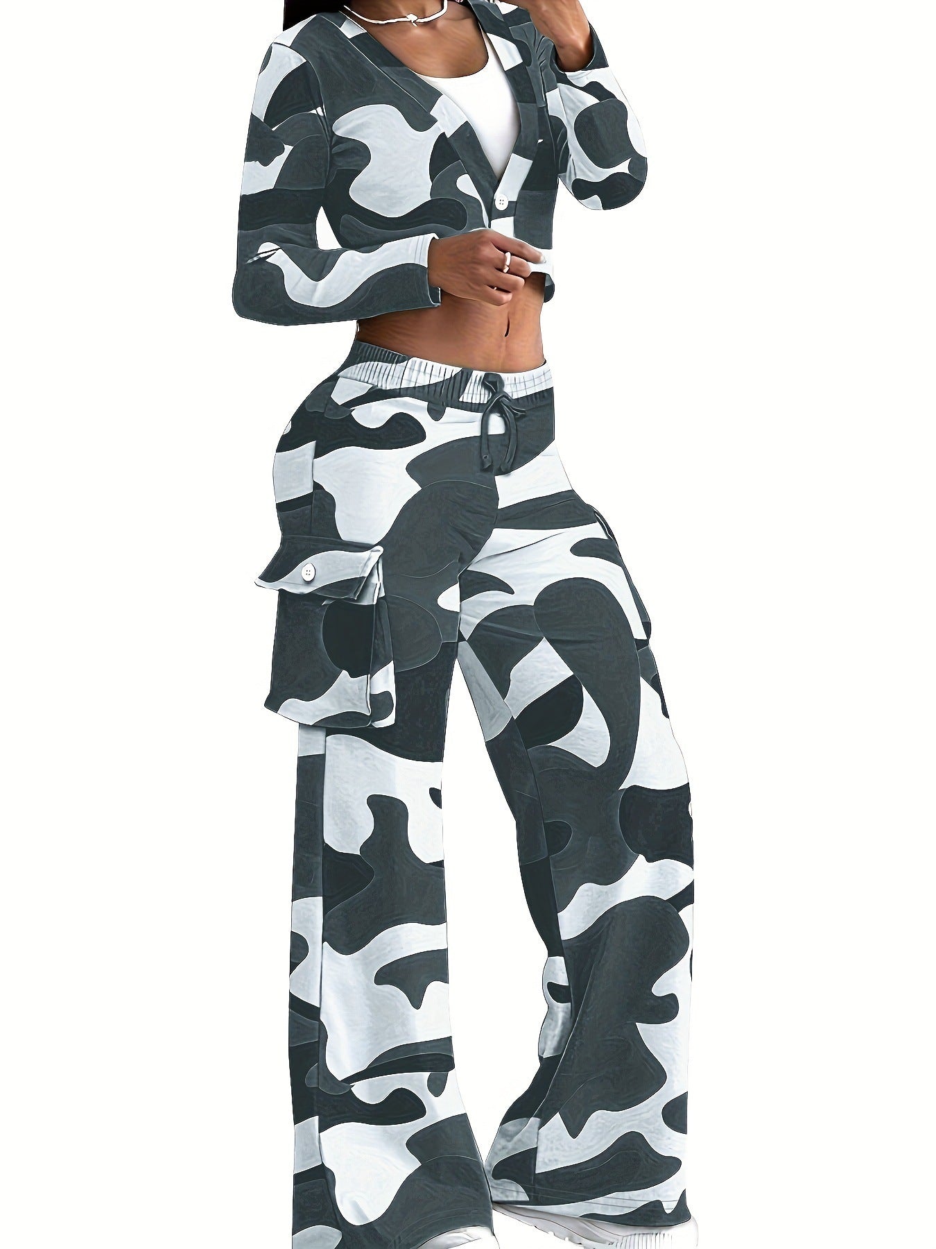 Ladies New Fashion Camouflage Printing Suits