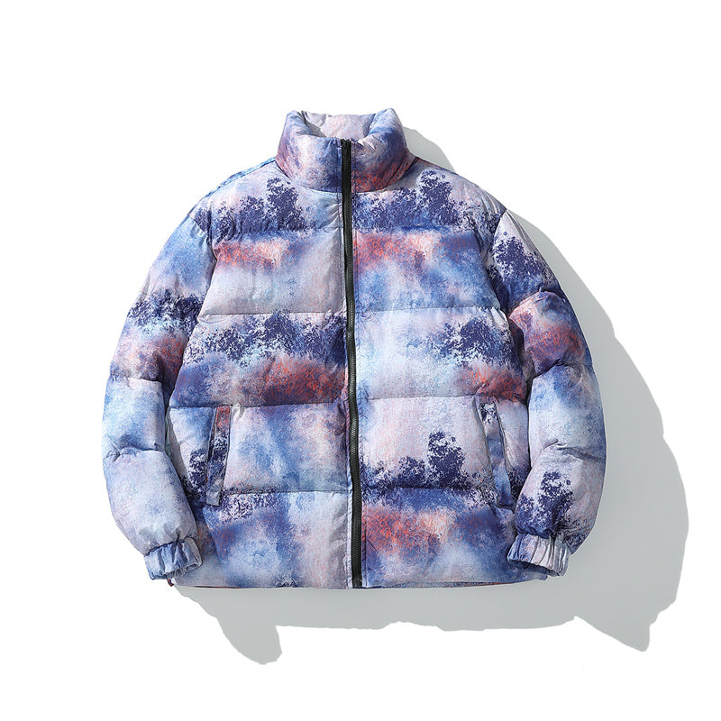 Men’s Designer European and American graffiti printed Winter Bubble coats