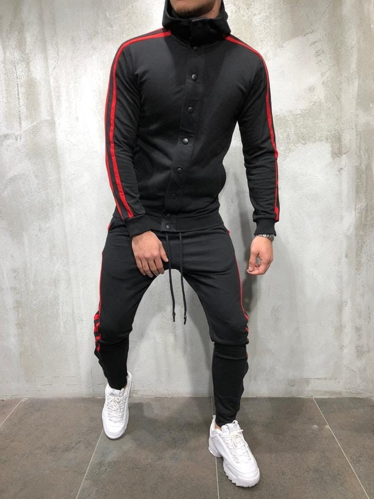 Men’s 2 Piece Hooded button Up Sweatsuits $45.99