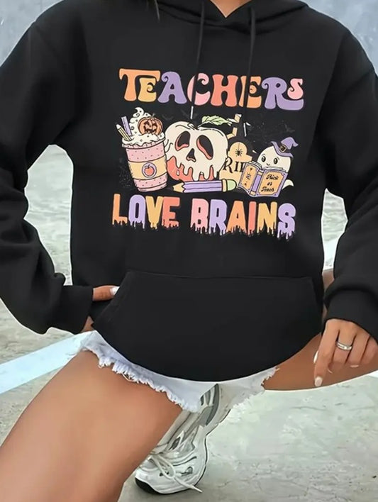 Ladies New “Teachers Love Brains” Autumn Hoodies $30.00