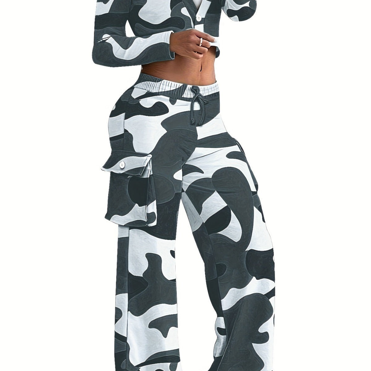 Ladies New Fashion Camouflage Printing Suits