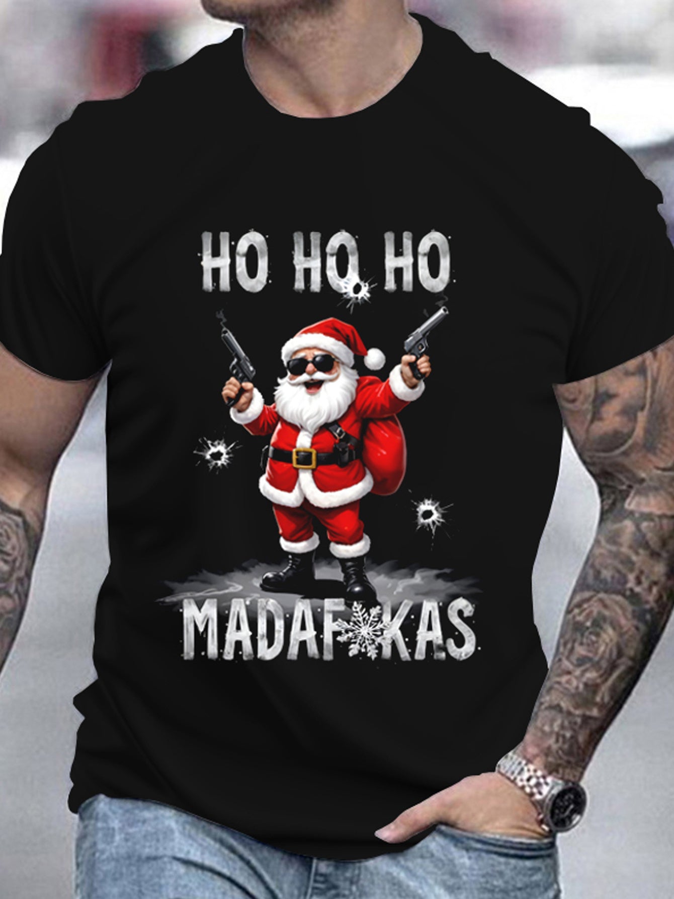 Men's Cool Santa Claus “Ho Ho Ho” Tee Shirts $19.99