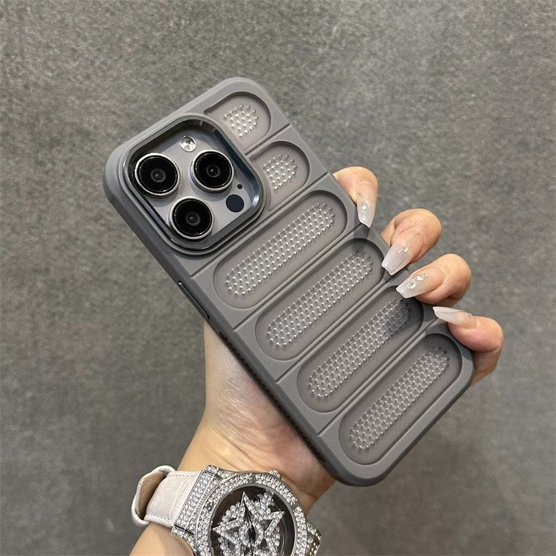 A. Apple iPhone Cases.$10.00 for iPhone 13, 14, 15, 15 Pro Max Plus, Breathable Heat Dissipation Mesh Case For Matte Cooling Metal Lens Ring Hard Bumper Cover