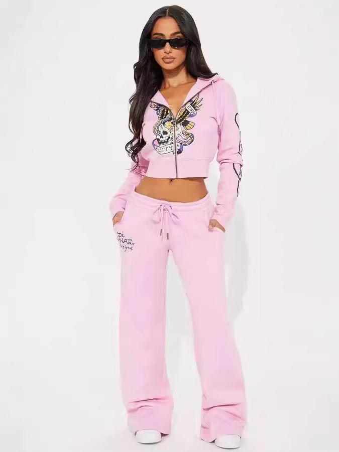 Women's Casual Street Printed 2-piece Set Multicolor Sweat Suits