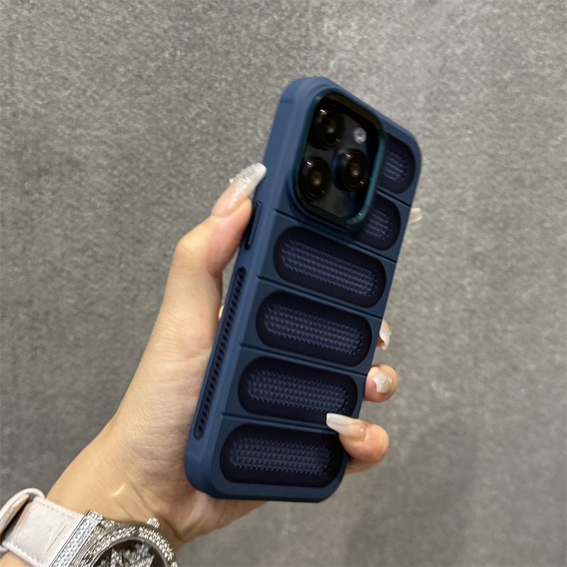 A. Apple iPhone Cases.$10.00 for iPhone 13, 14, 15, 15 Pro Max Plus, Breathable Heat Dissipation Mesh Case For Matte Cooling Metal Lens Ring Hard Bumper Cover