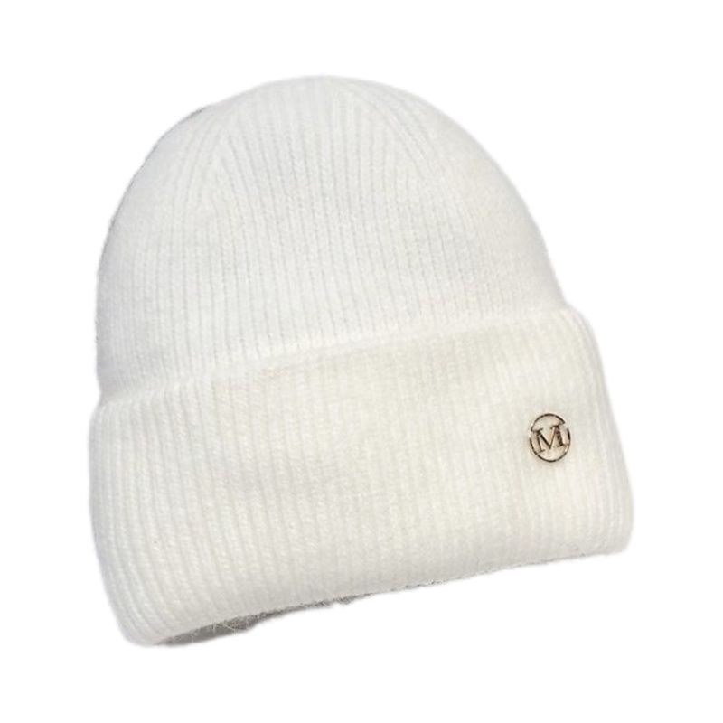 Autumn And Winter New Knitted Women Fleece-lined Thickened All-matching Woolen Cap