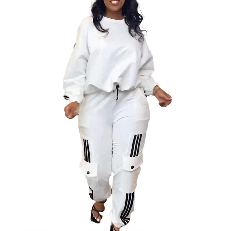 Women's Casual 2 piece Pullover Hoodie & Printed Trousers Suits