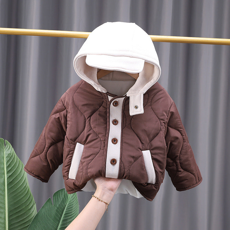 Winter Clothes Boy Hooded Cotton-padded Coat