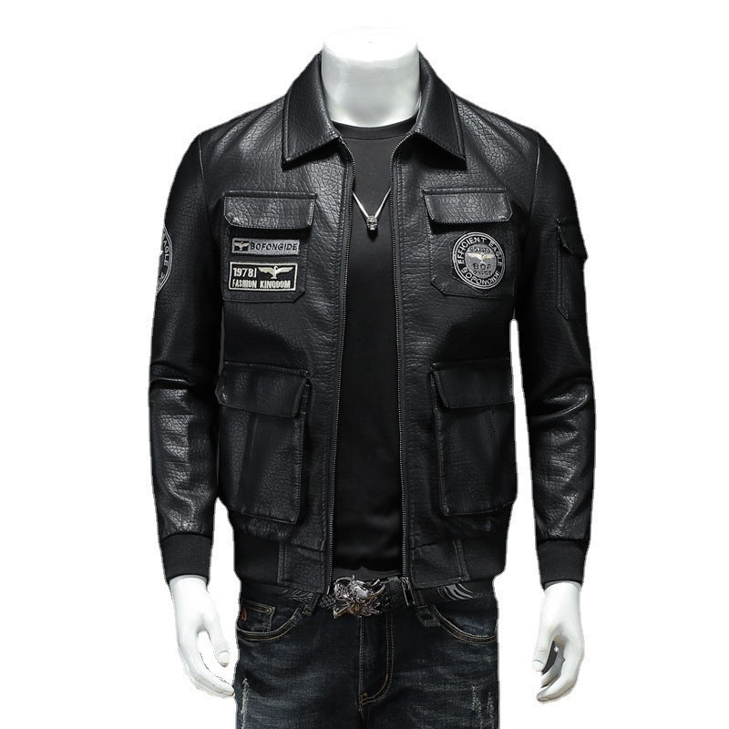 Men’s Autumn And Winter Casual Leather Coat. Sale