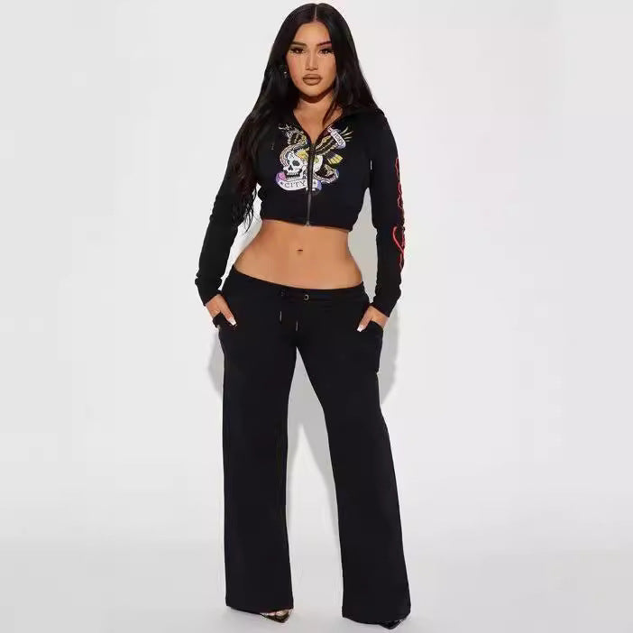 Women's Casual Street Printed 2-piece Set Multicolor Sweat Suits