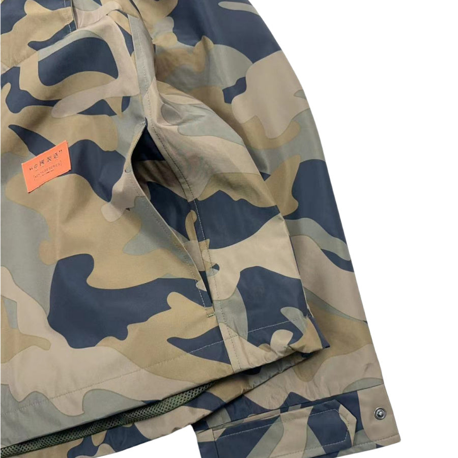 Men’s Retro Camouflage Hooded Pullover Print Casual Jacket