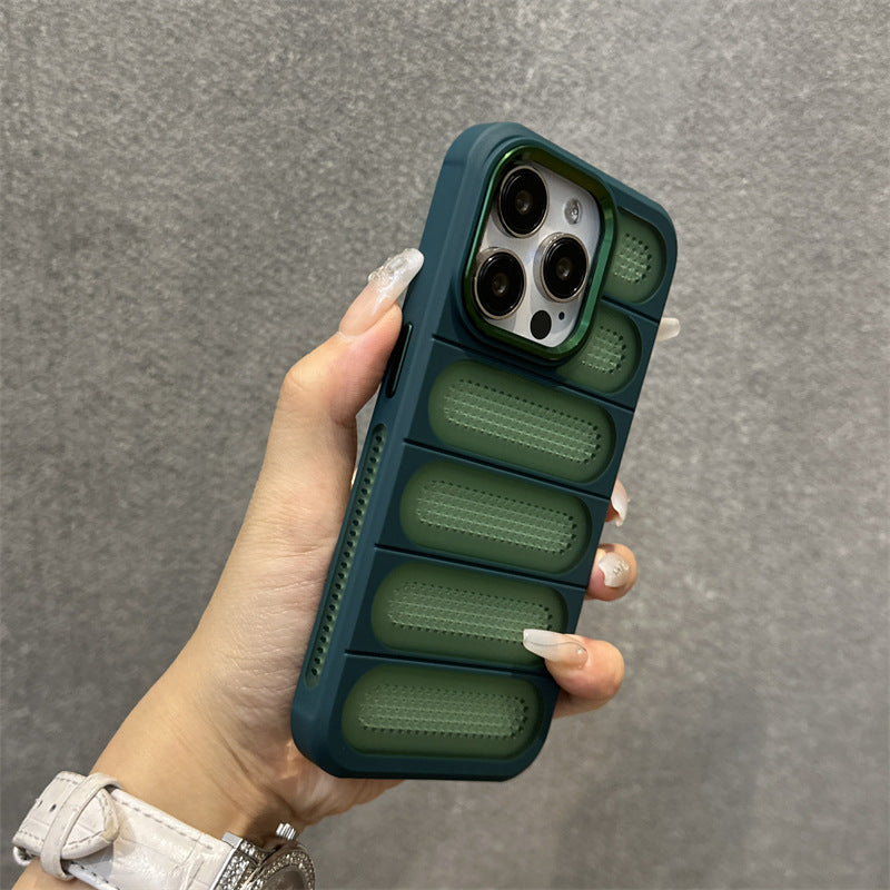 A. Apple iPhone Cases.$10.00 for iPhone 13, 14, 15, 15 Pro Max Plus, Breathable Heat Dissipation Mesh Case For Matte Cooling Metal Lens Ring Hard Bumper Cover