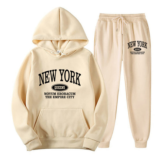 His & Hers NEW YORK Two Piece Hoodie Sweater Joggers Suit.