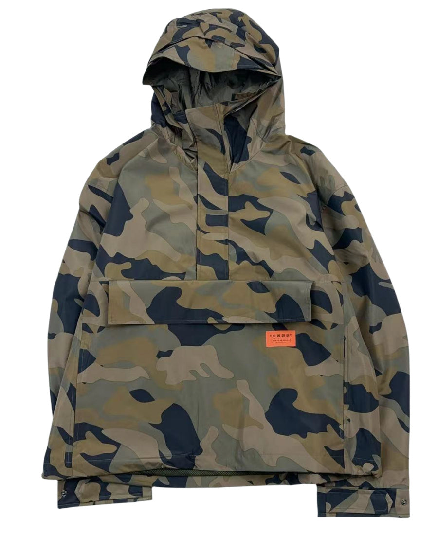 Men’s Retro Camouflage Hooded Pullover Print Casual Jacket