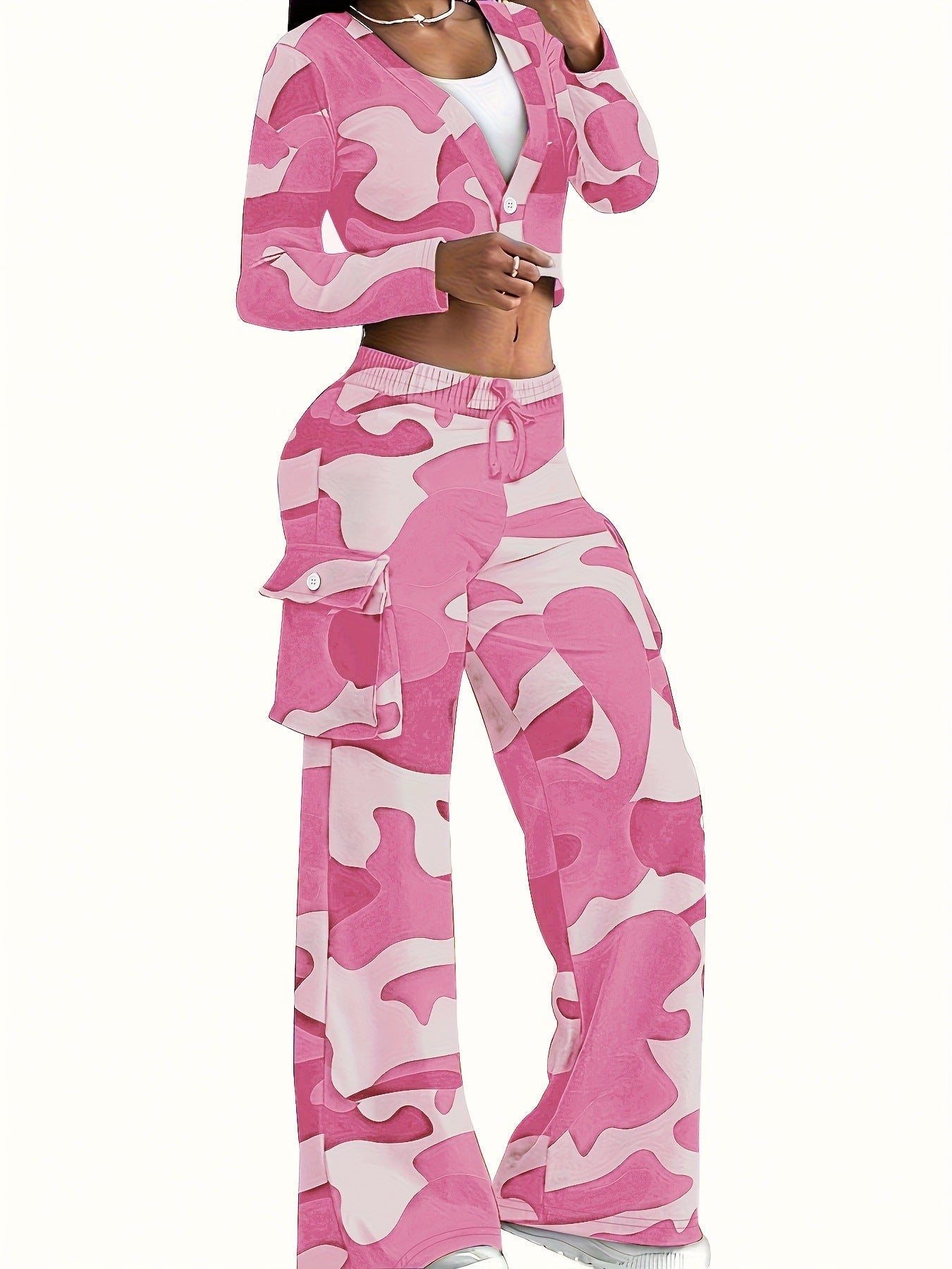 Ladies New Fashion Camouflage Printing Suits