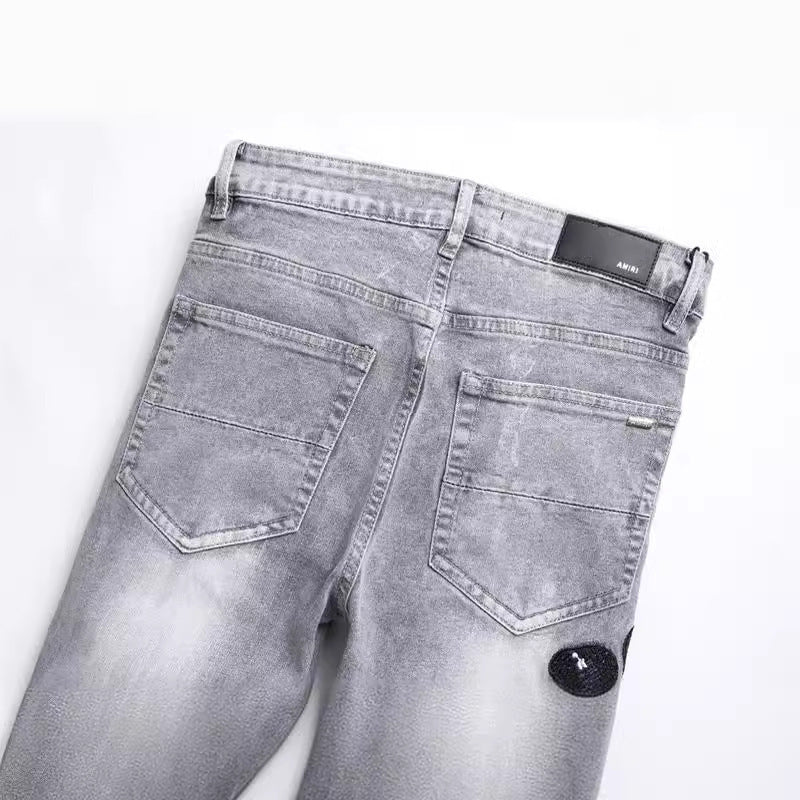 Men’s Fashion Designer Gray Cobra Jeans