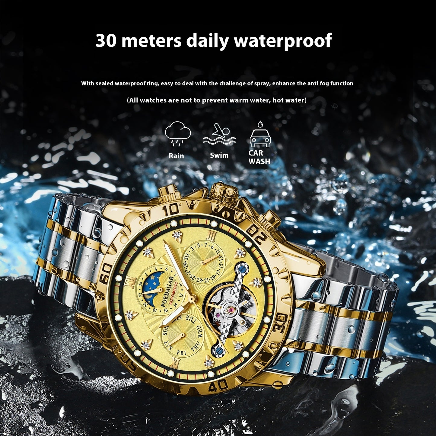 New Men's Mechanical Watch Waterproof Luxury Multifunctional Men's Wrist Watch