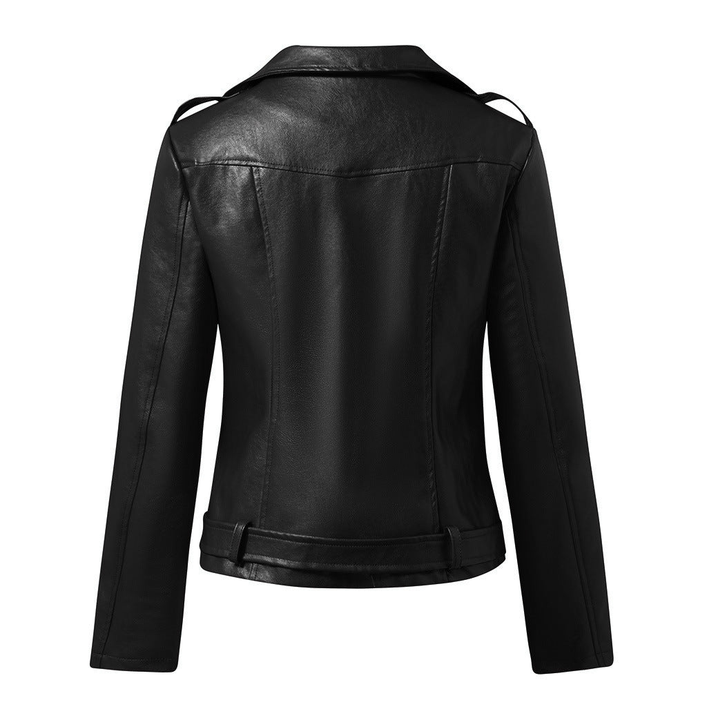 Ladies Short Coat Motorcycle Clothing Slim Winter Leather Jacket. All Sizes. Small - Plus