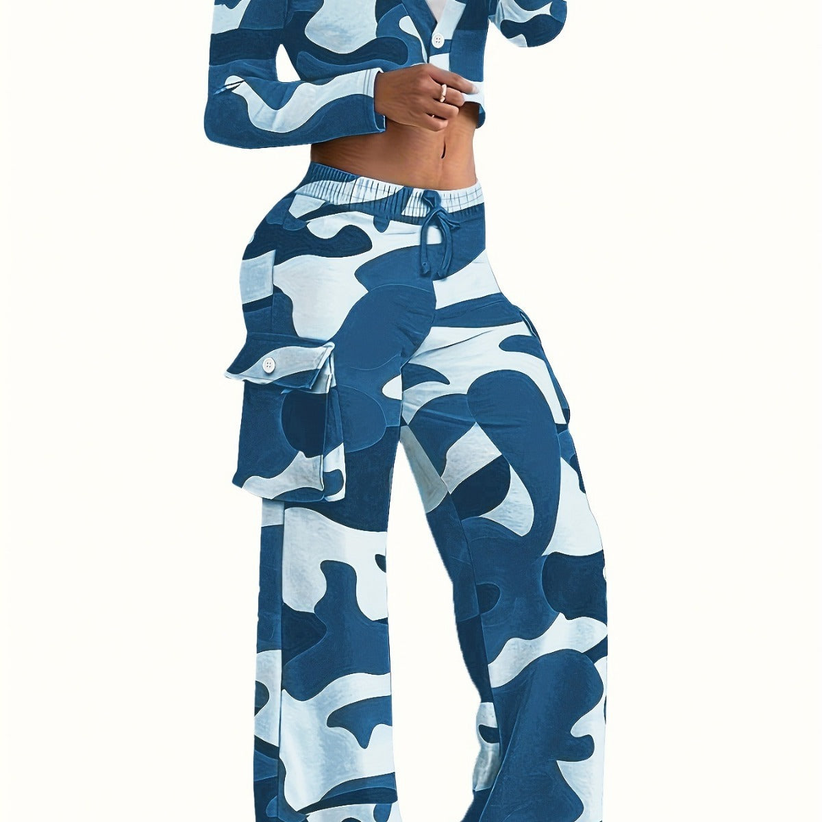 Ladies New Fashion Camouflage Printing Suits