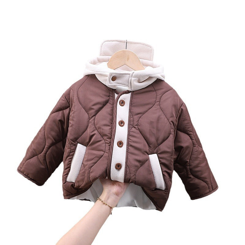 Winter Clothes Boy Hooded Cotton-padded Coat